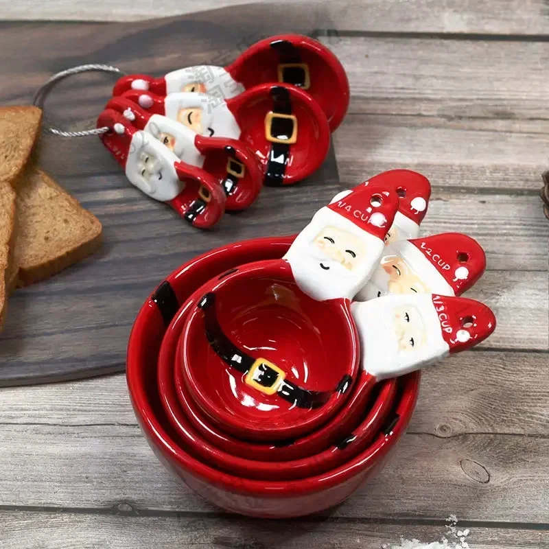 Kitchen Baking Store - 4pcs Christmas Measuring Spoons Set, 3D