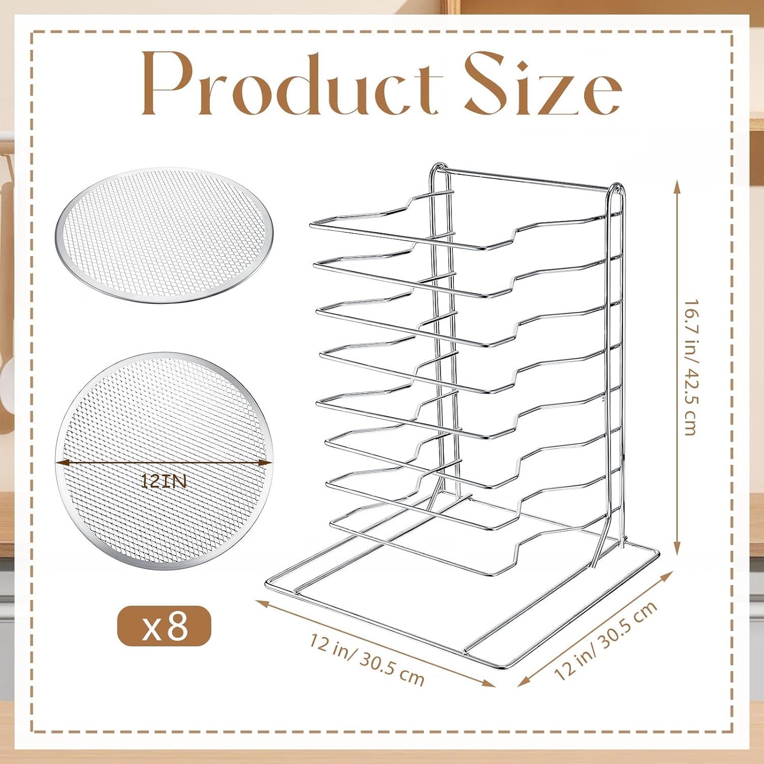 Pizza Rack 8 Tiered Stand With - Kitchen Baking Pan Set 评论和价格