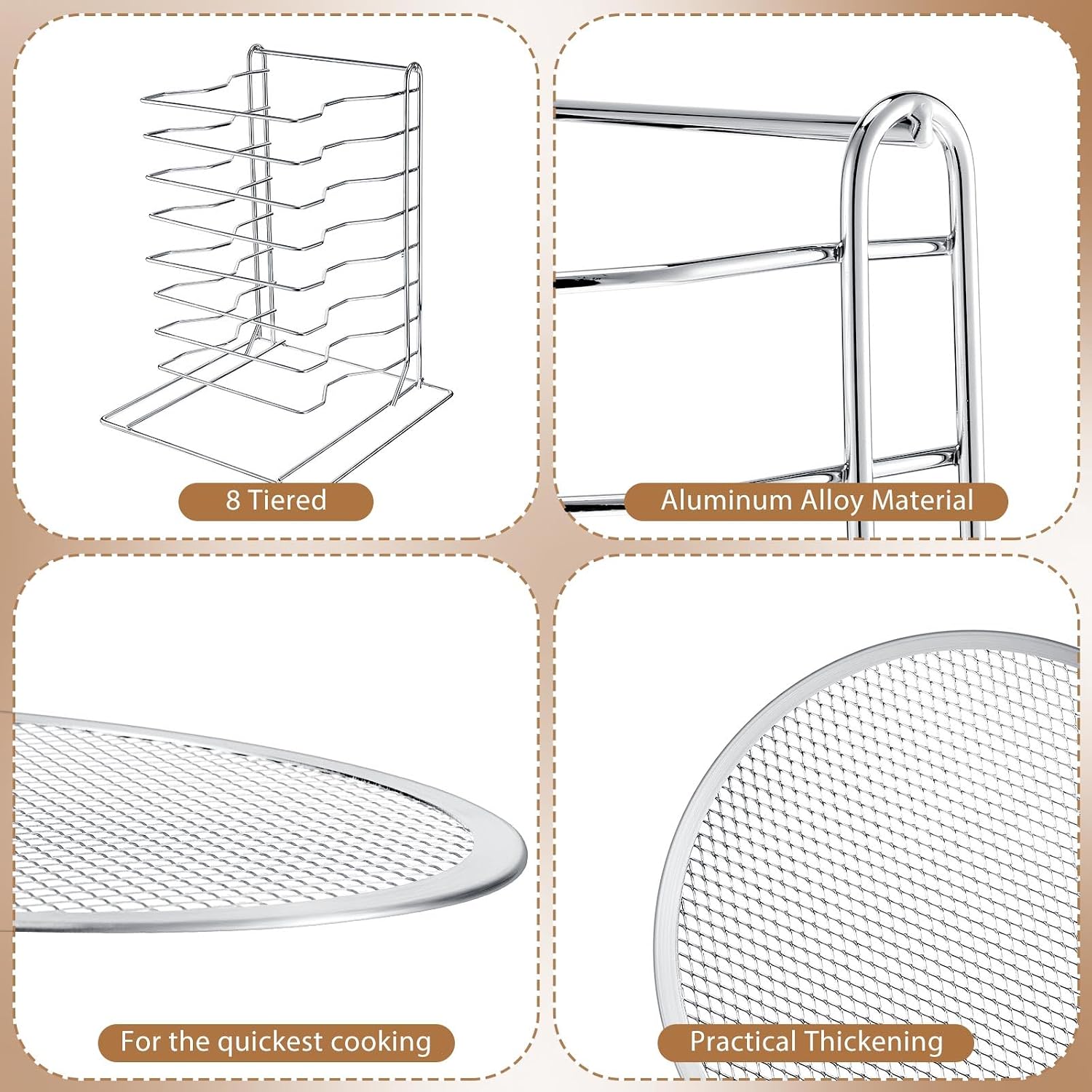 Pizza Rack 8 Tiered Stand With - Kitchen Baking Pan Set 评论和价格