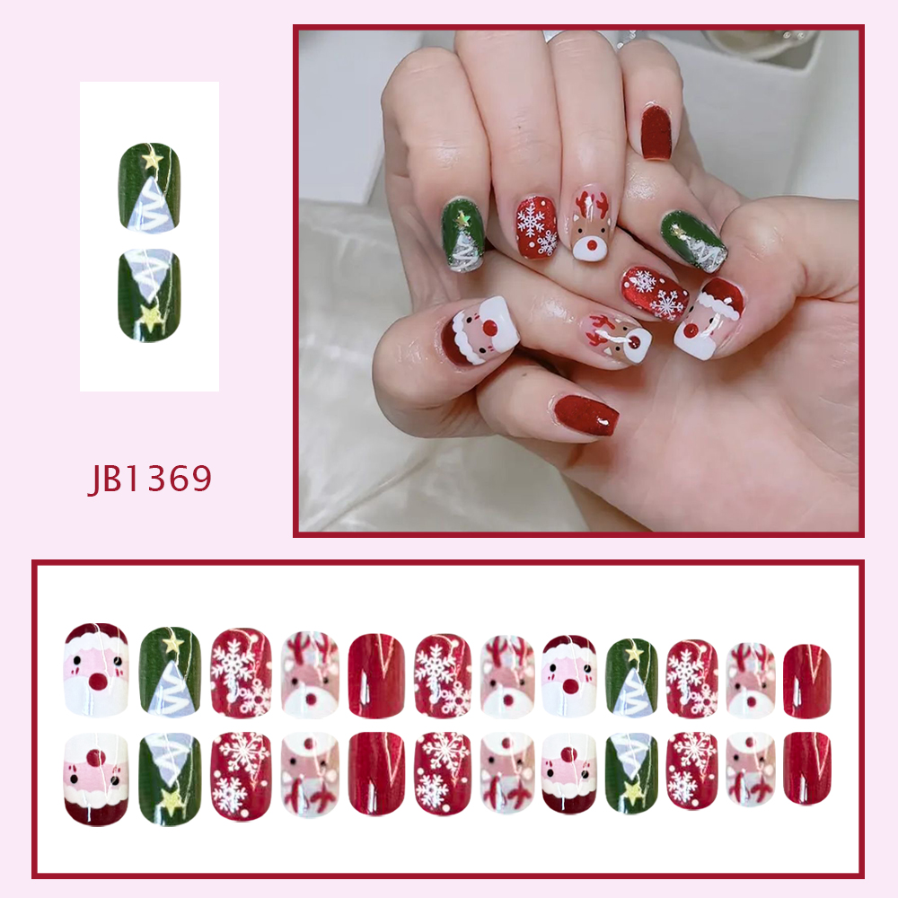 Christmas Press on Nails Santa - Decorating Tip Set 评论和价格