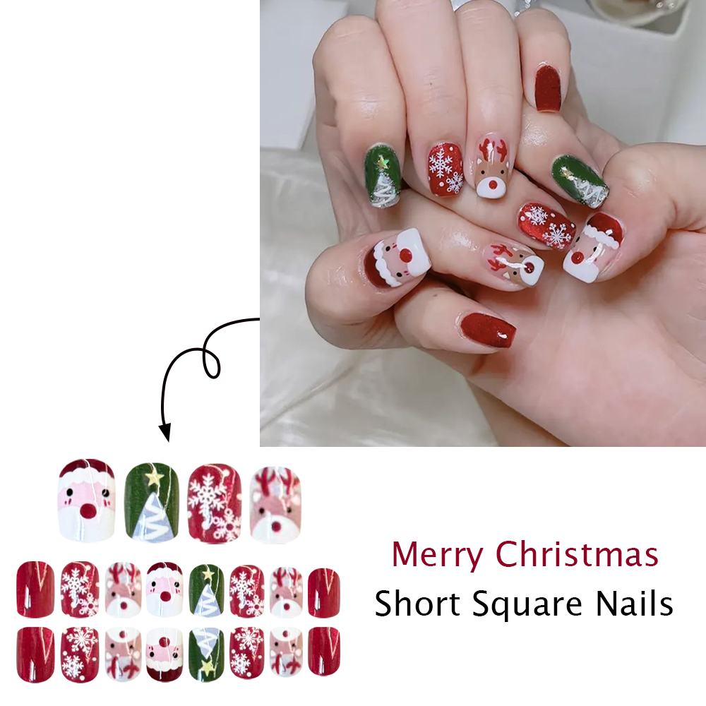 Christmas Press on Nails Santa - Decorating Tip Set 评论和价格