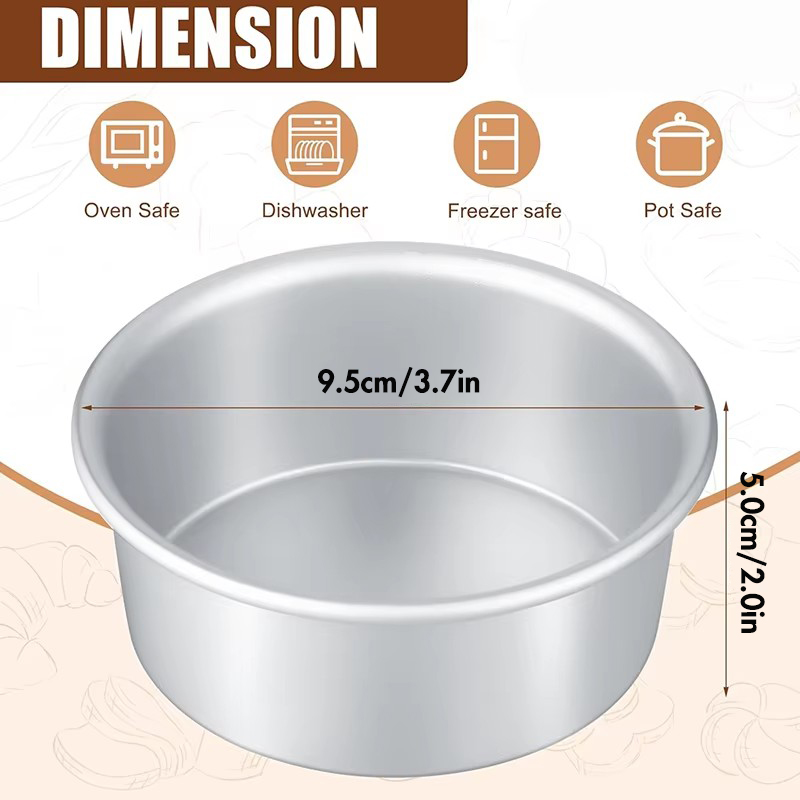6/12Pcs Aluminum Mini Cake Pan - Kitchen Baking Pan Set 评论和价格