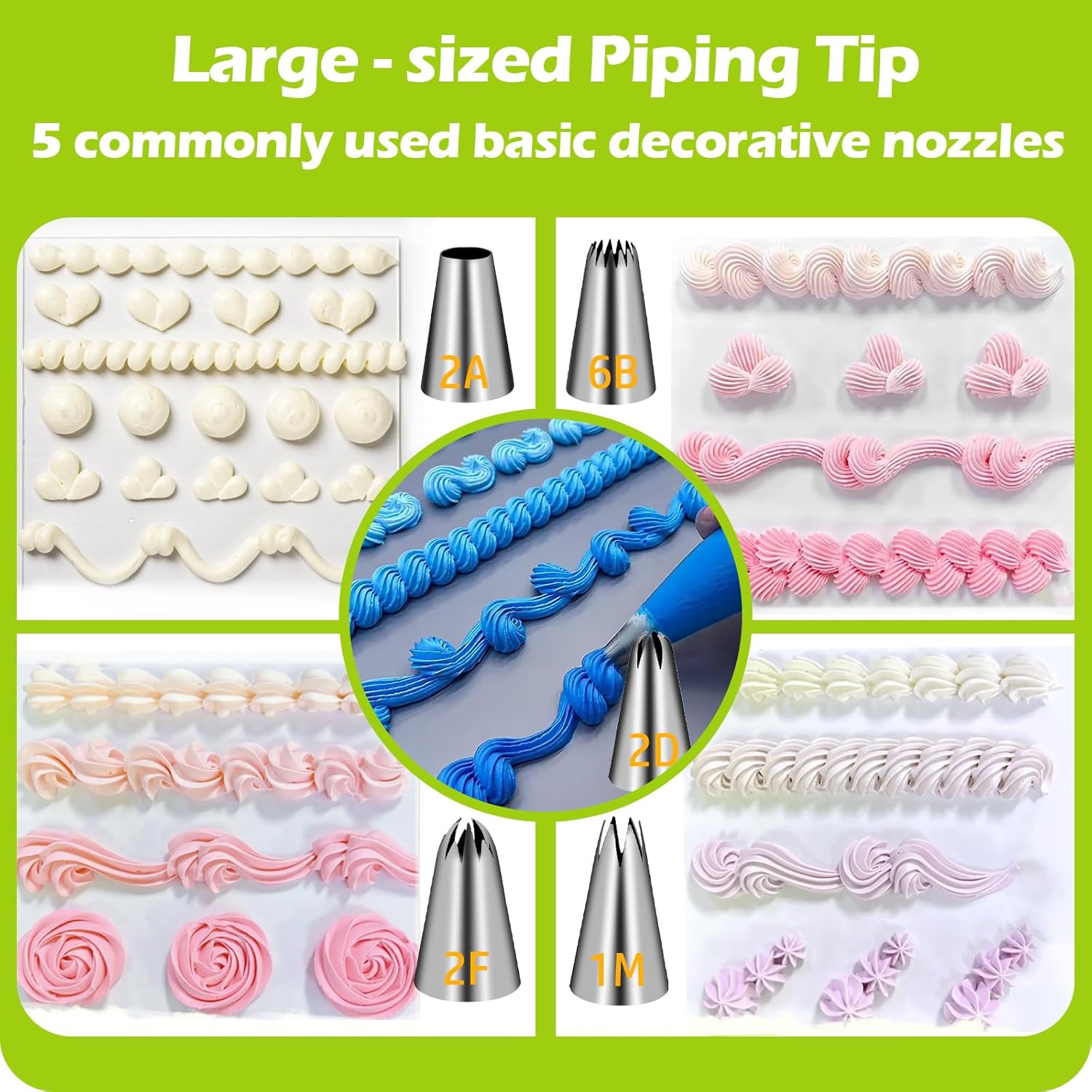Large Piping Tips Set, Stainle - Decorating Tip Set 评论和价格