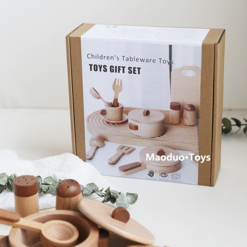 Maoduo Toys Beech Wooden Kids  - Kitchen Baking Pan Set 评论和价格