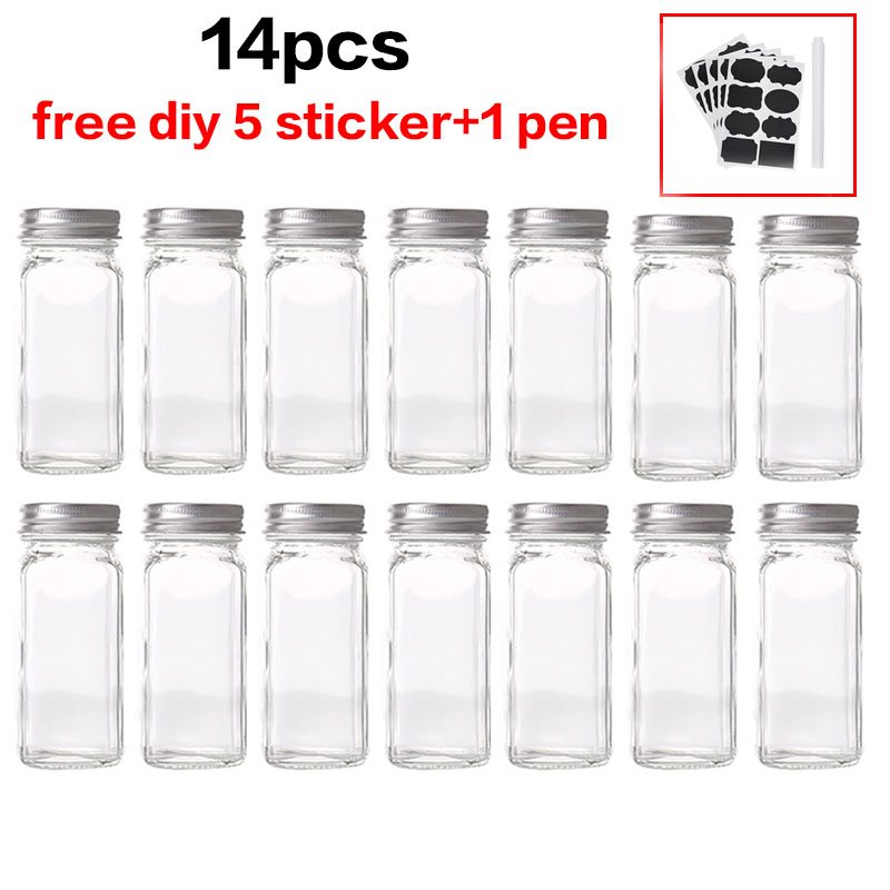 Glass Spice Jars with Bamboo L - Kitchen Baking Pan Set 评论和价格