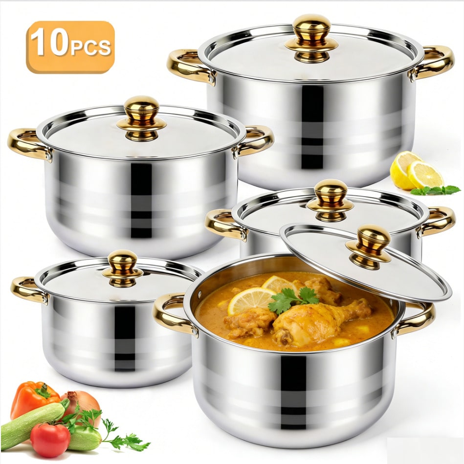 Stainless Steel Pot Set Modern - Kitchen Baking Pan Set 评论和价格