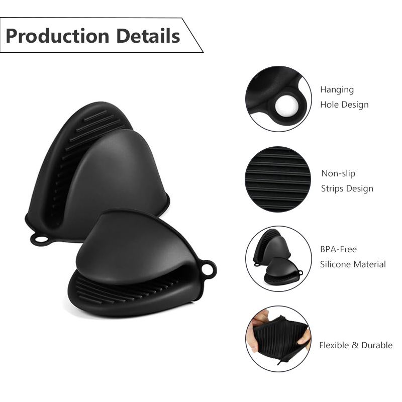 2 Pack Silicone Oven Mitts Pot - Kitchen Baking Pan Set 评论和价格
