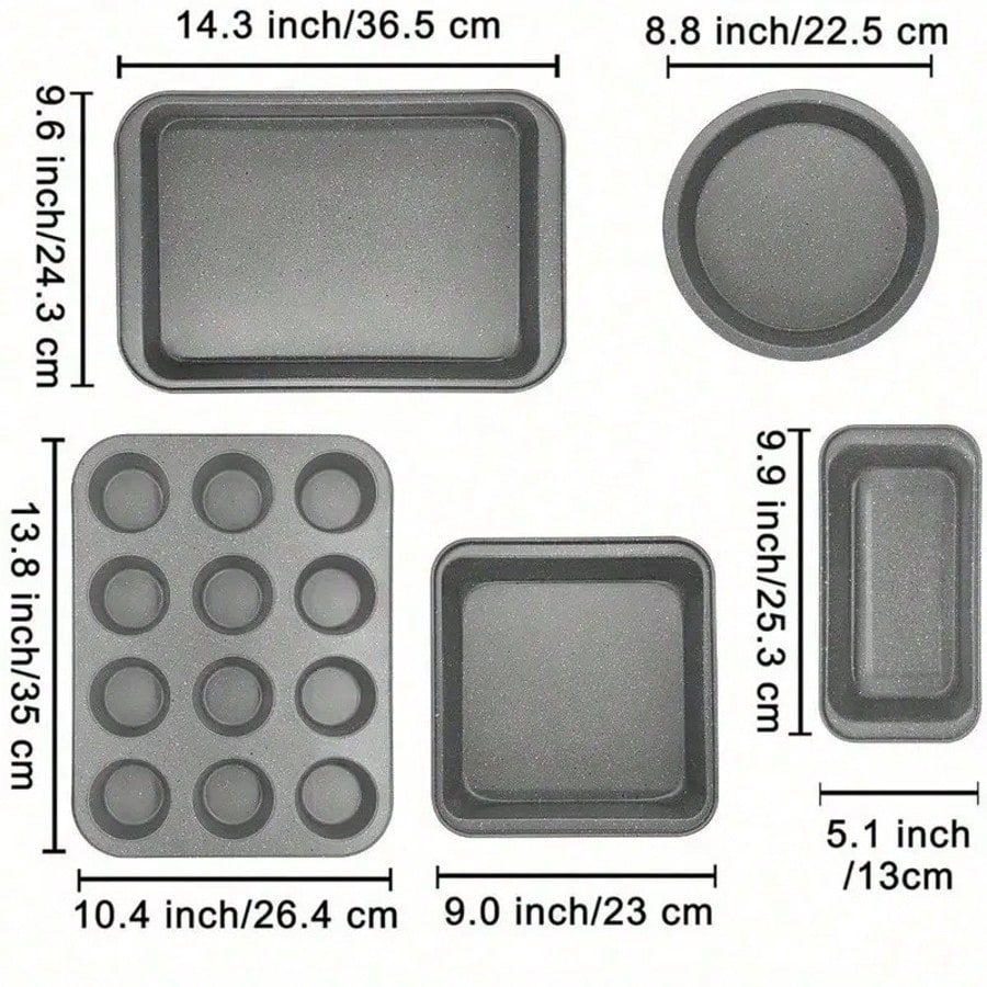 5Piece Bakeware Set, Non-Stick - Kitchen Baking Pan Set 评论和价格