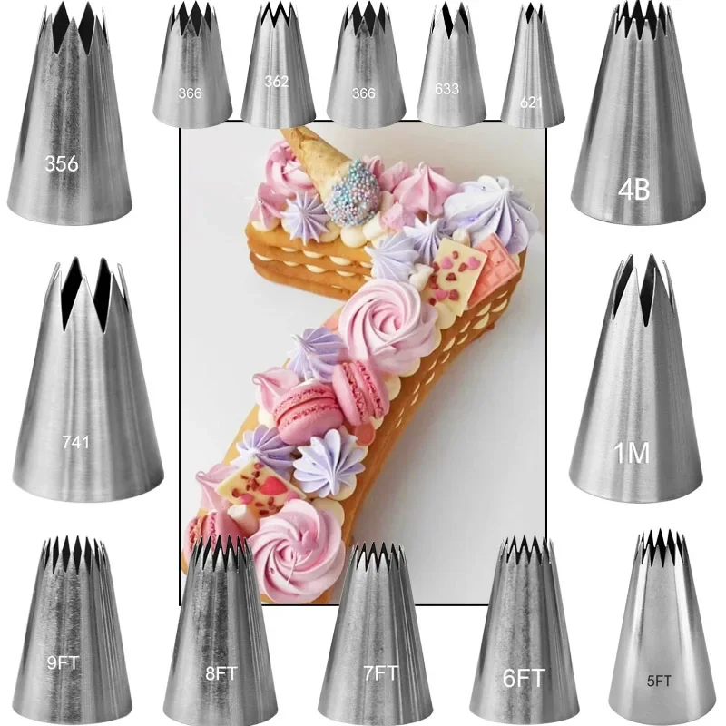 Large Size Open Star Cream Pas - Decorating Tip Set 评论和价格