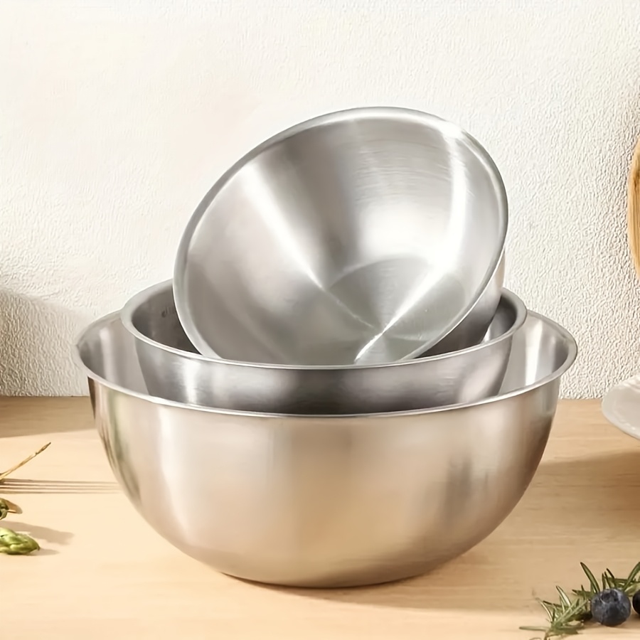 3pcs Stainless Steel Salad Bow - Kitchen Baking Store 评论和价格