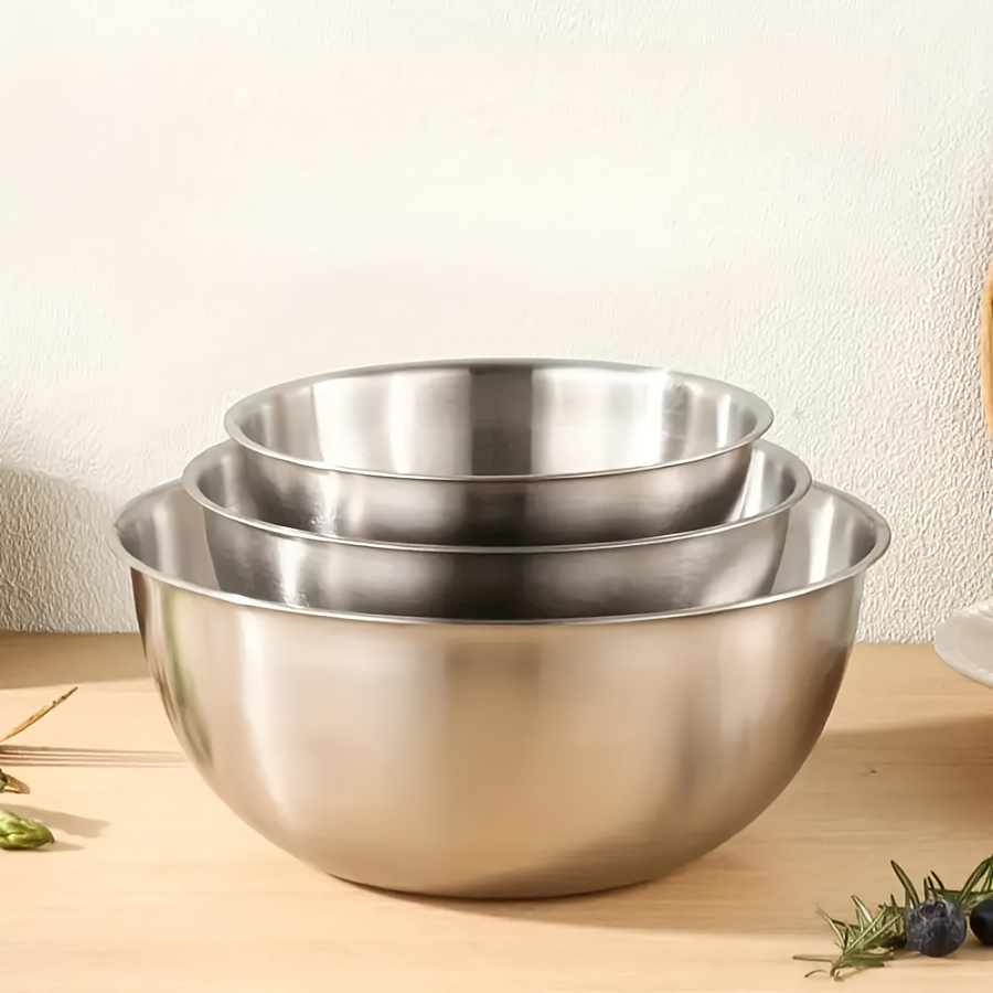 3pcs Stainless Steel Salad Bow - Kitchen Baking Store 评论和价格