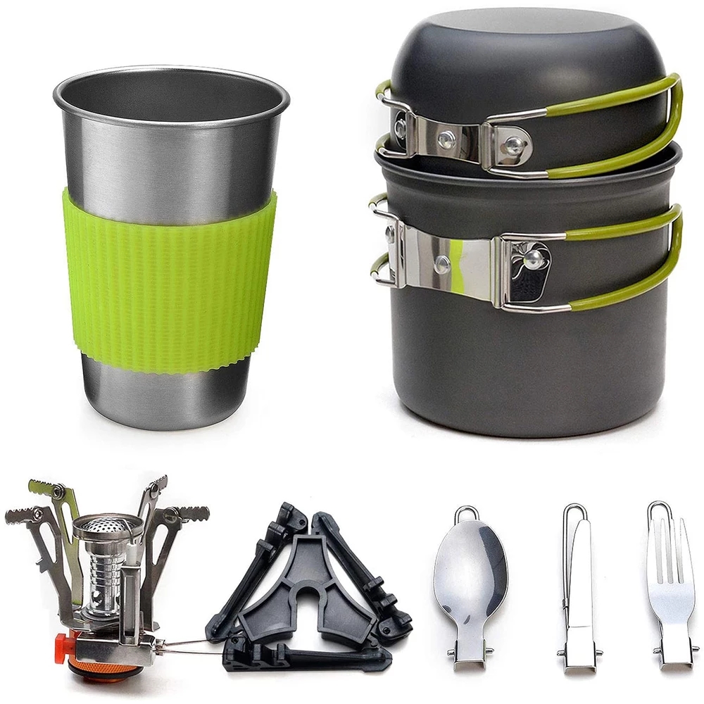 Camping Cookware Kit with Stov - Kitchen Baking Pan Set 评论和价格