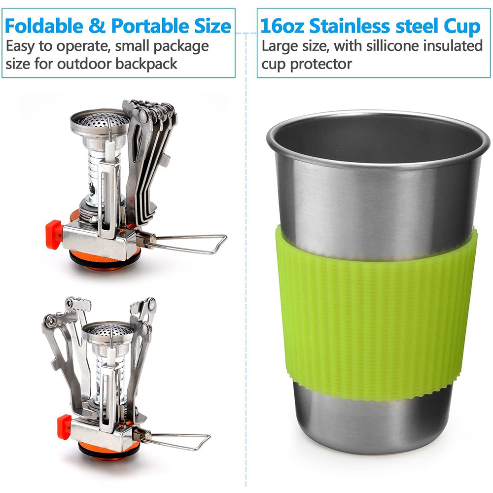 Camping Cookware Kit with Stov - Kitchen Baking Pan Set 评论和价格