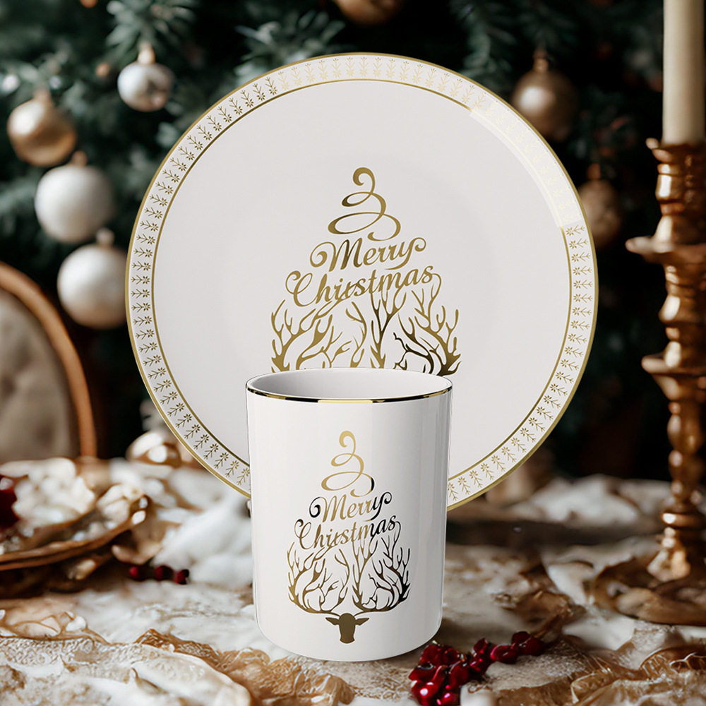 Luxury Merry Christmas Gold Ri - Cake Board Round 评论和价格