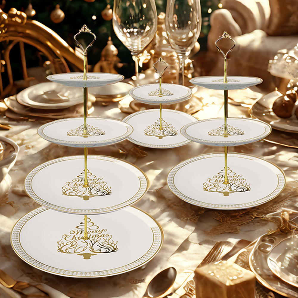Luxury Merry Christmas Gold Ri - Cake Board Round 评论和价格